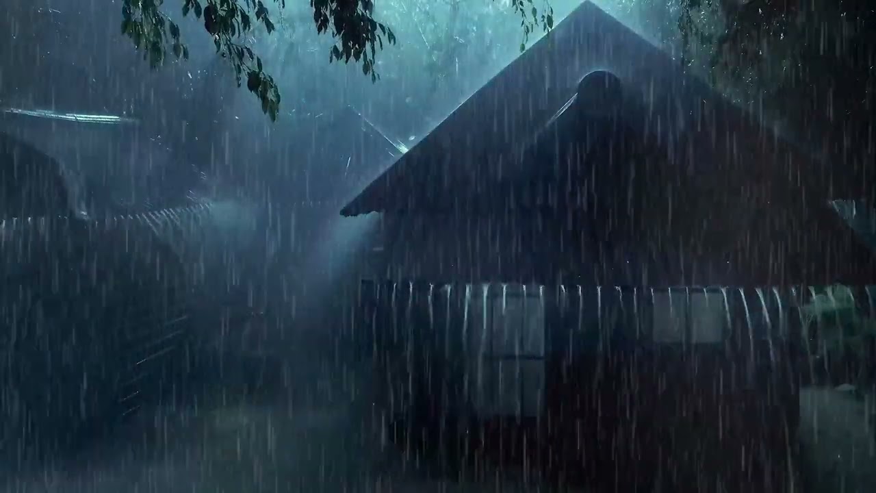 Relieve Stress to Sleep Soundly with the Sound of Pattering Rain & Thunder Roaring on Thick Tin Roof