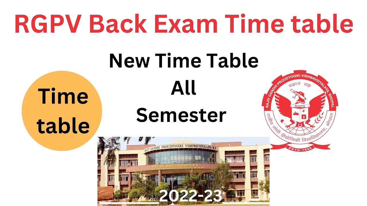 RGPV Back Exam Timetable | How to check RGPV Timetable | Where to find RGPV timetable
