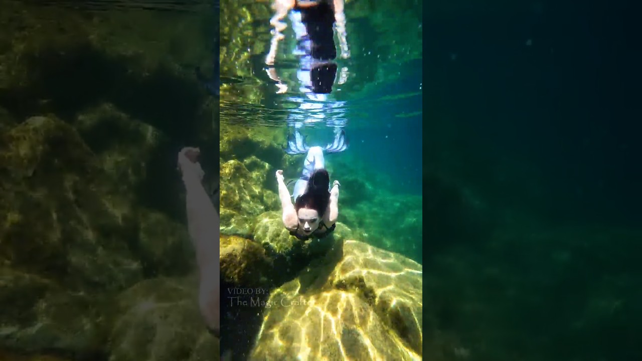 Mermaid swims past the camera (in clear sunny Lake Michigan water) #shorts