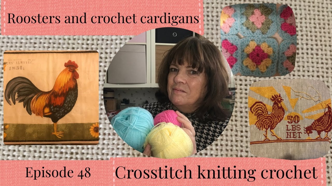 Crafting Adventures: Rooster Placemats, Vintage Cross Stitch & Crochet Cardigans