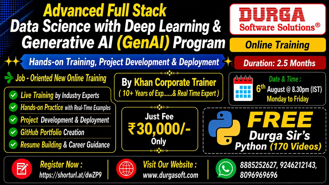 ADVANCED FULL STACK DATA SCIENCE Online Training @ DURGASOFT