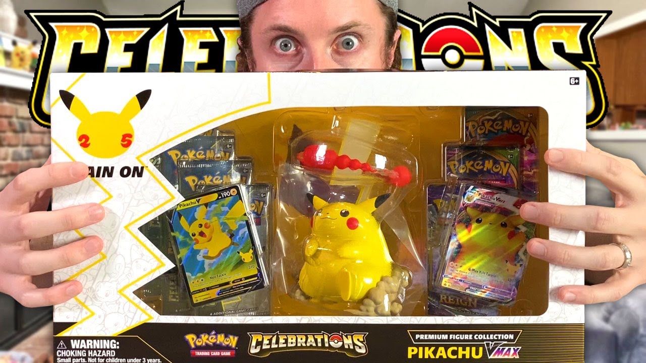 *MASSIVE PIKACHU* in a POKEMON CARDS PREMIUM COLLECTION BOX! (Pokemon Celebrations Opening)