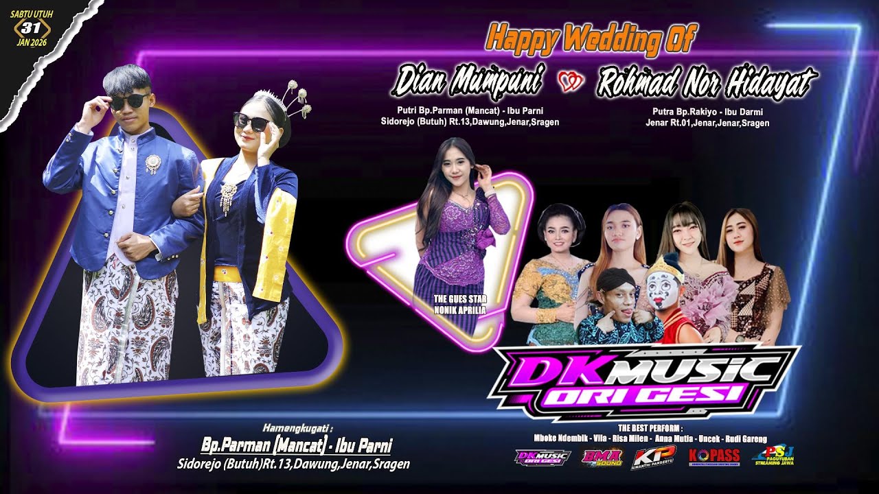 🔴Live Campursari DK MUSIK (ORI GESI)  || BMA Audio (Mr.Kadung) | KP Pro HD || Wedding DIAN & ROHMAT