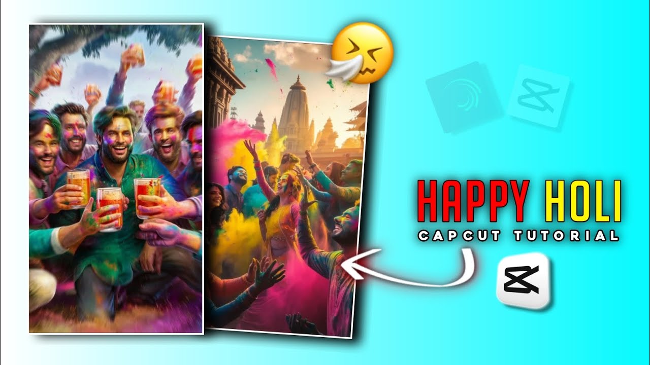 Happy Holi status capcut tutorial| How To make cap cut editing 😍 #viralvideo #editing #youtube
