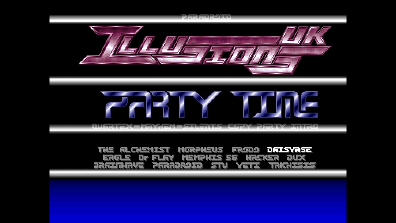 Party Time by Illusions UK (Amiga 500 intro) (1990) (50fps in 4:3)