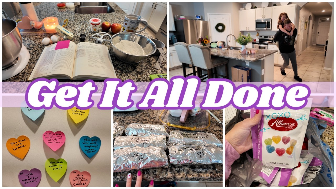 REALISTIC Mom Life Get It All Done | Clean with me, Valentine’s Haul, +Baking