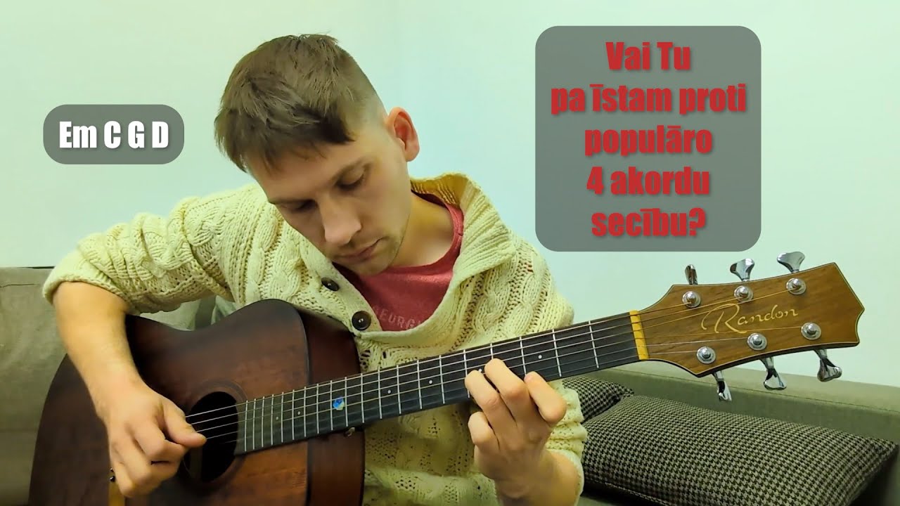 🎸Vai Tu pa īstam proti populāro 4 akordu secību? | Ģitārspēles nodarbība