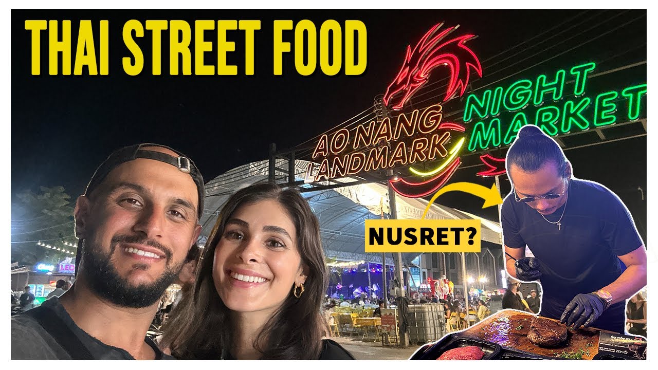 BEST THAI STREET FOOD in AO NANG, KRABI THAILAND 🇹🇭 | Exploring The Landmark Night Market