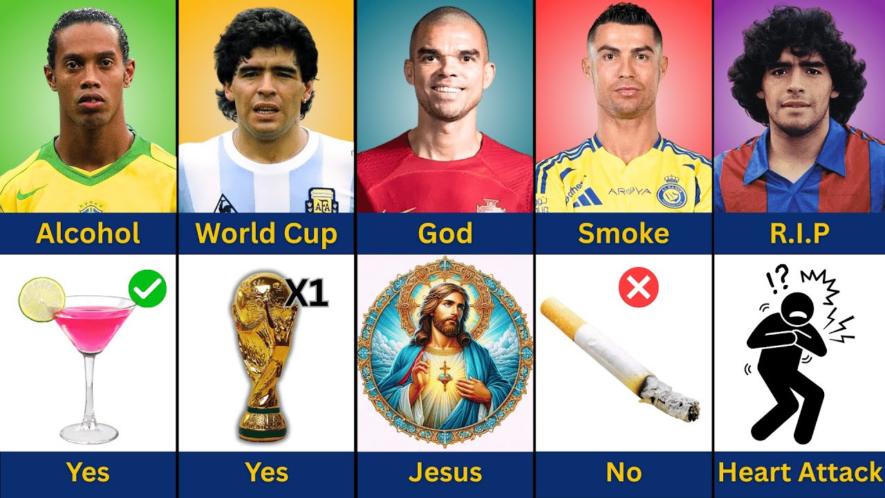 Real Comparison: Ronaldinho vs Pepe vs Diego Maradona vs Cristiano Ronaldo | Who's the Real Legend ?