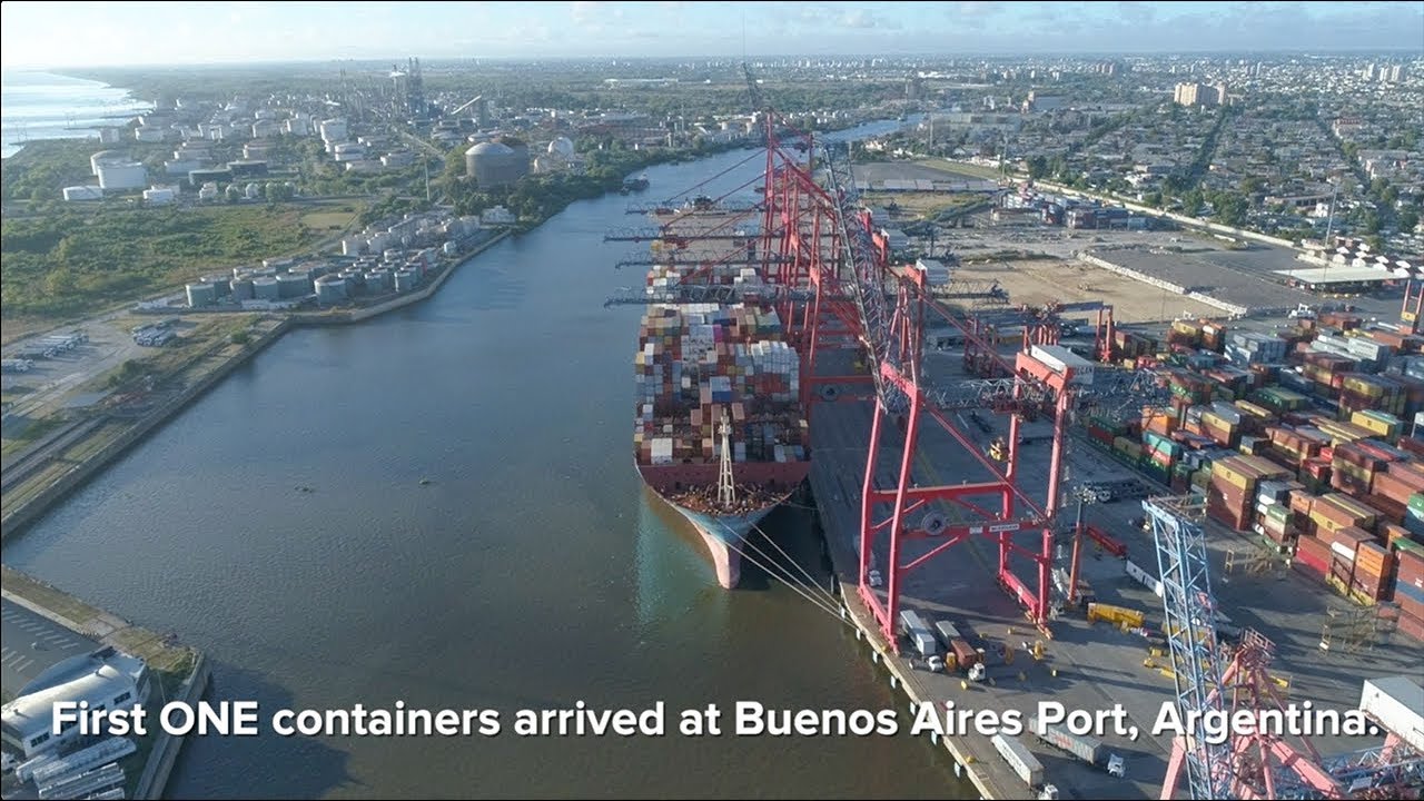 ONE - ONE containers arrived at Buenos Aires port, Argentina.