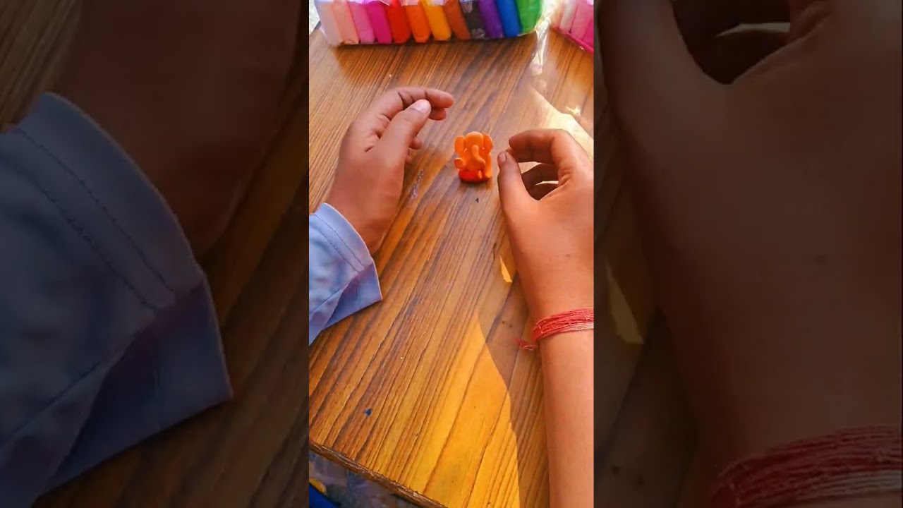 Diy Clay Making Cute Ganesh Ji Idol#ganesha #ganpatibappamorya #ganpatimaking #shortvideo