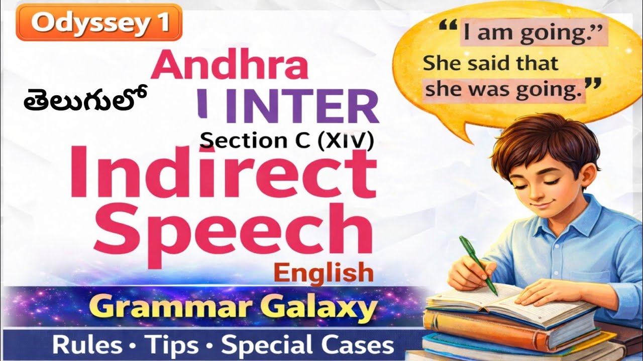 Indirect Speech I Reported Speech in Telugu I AP new Inter First Year English Odyssey 1 Grammar