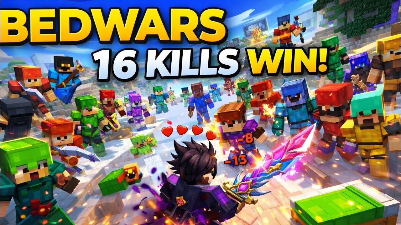 bedwars 16Kill and Win! #blockmango #bedwars #youtube #gaming #kill 