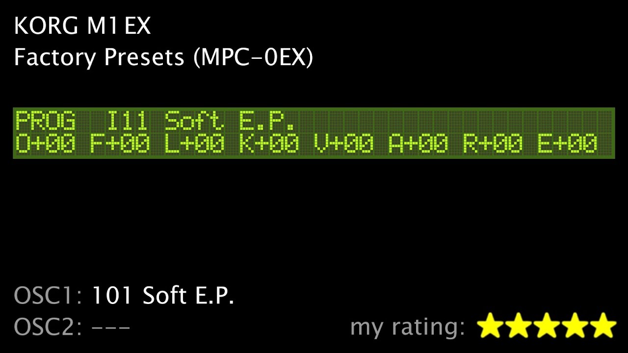 KORG M1 EX Factory Presets (MPC-0EX) Part 1/4