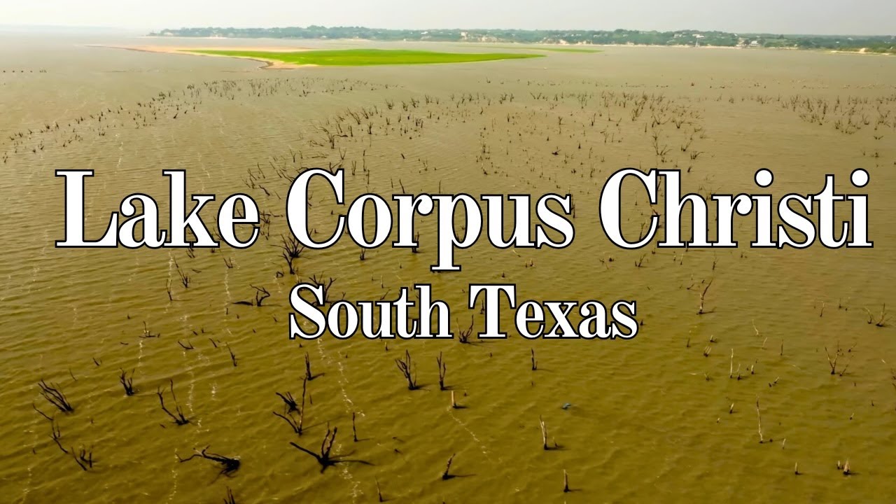 Lake Corpus Christi in South Texas Critically Low Water Levels Drone Video