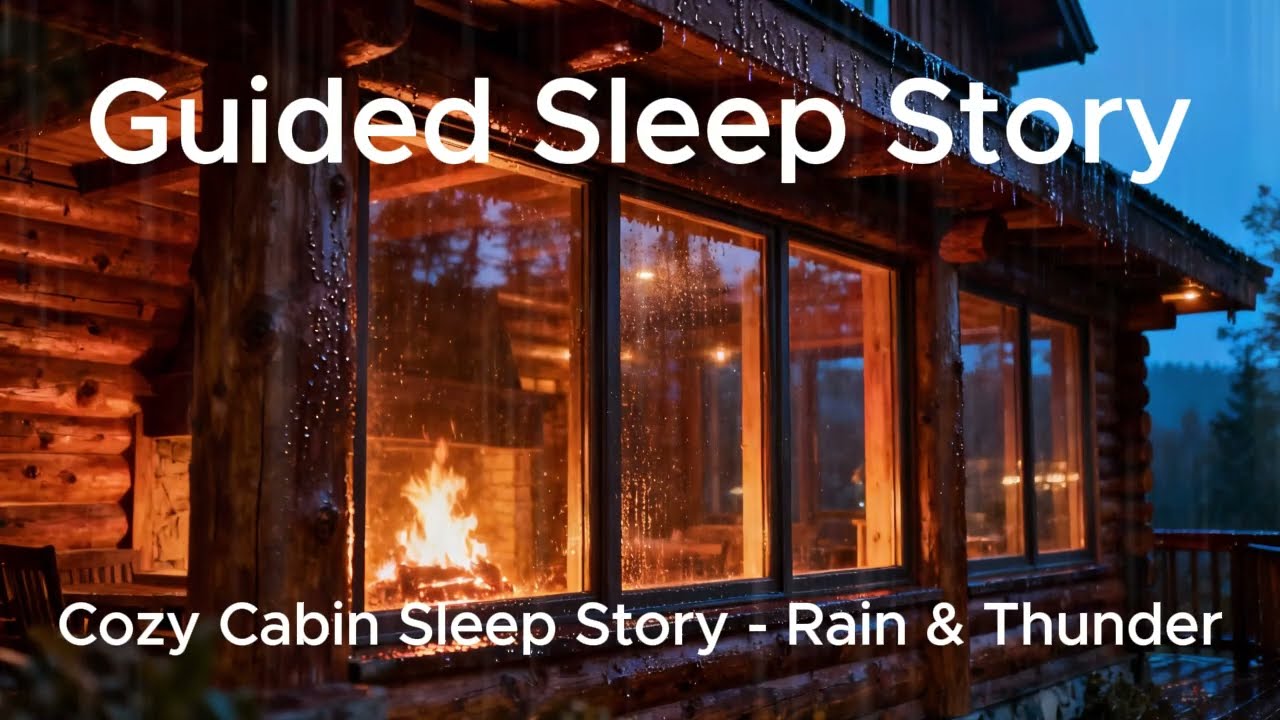 Cozy Cabin Rain & Thunderstorm Sleep Story | QuietMind Sleep Stories | Deep Relaxation Narration