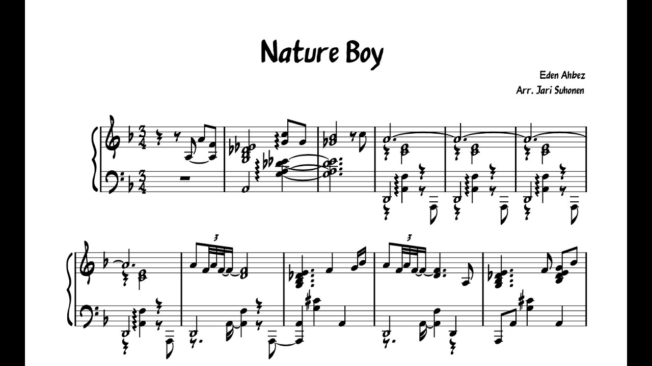 Nature Boy - Piano with sheet music