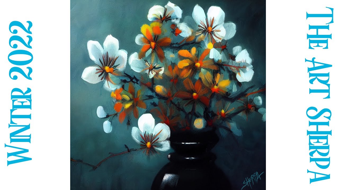 Winter Floral 🎄☃️❄️ How to paint acrylics for beginners: A step-by-step tutorial