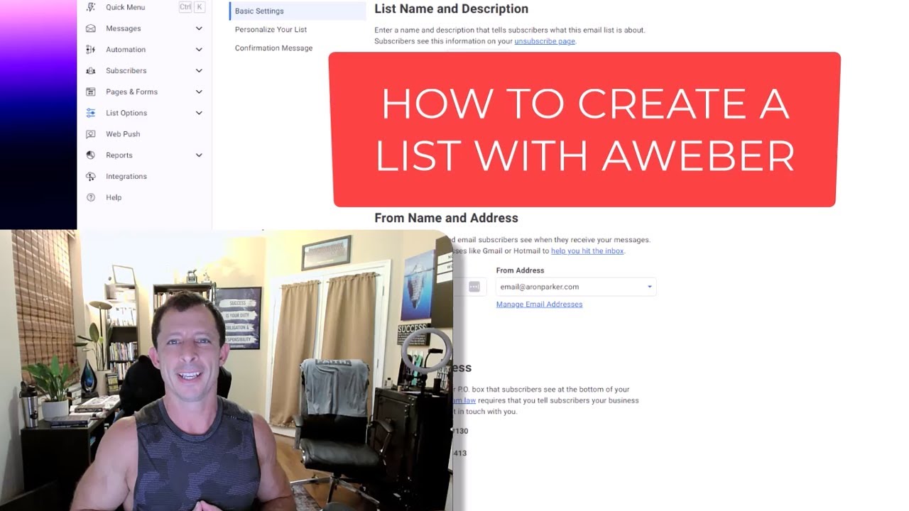 How to create a LIST with Aweber