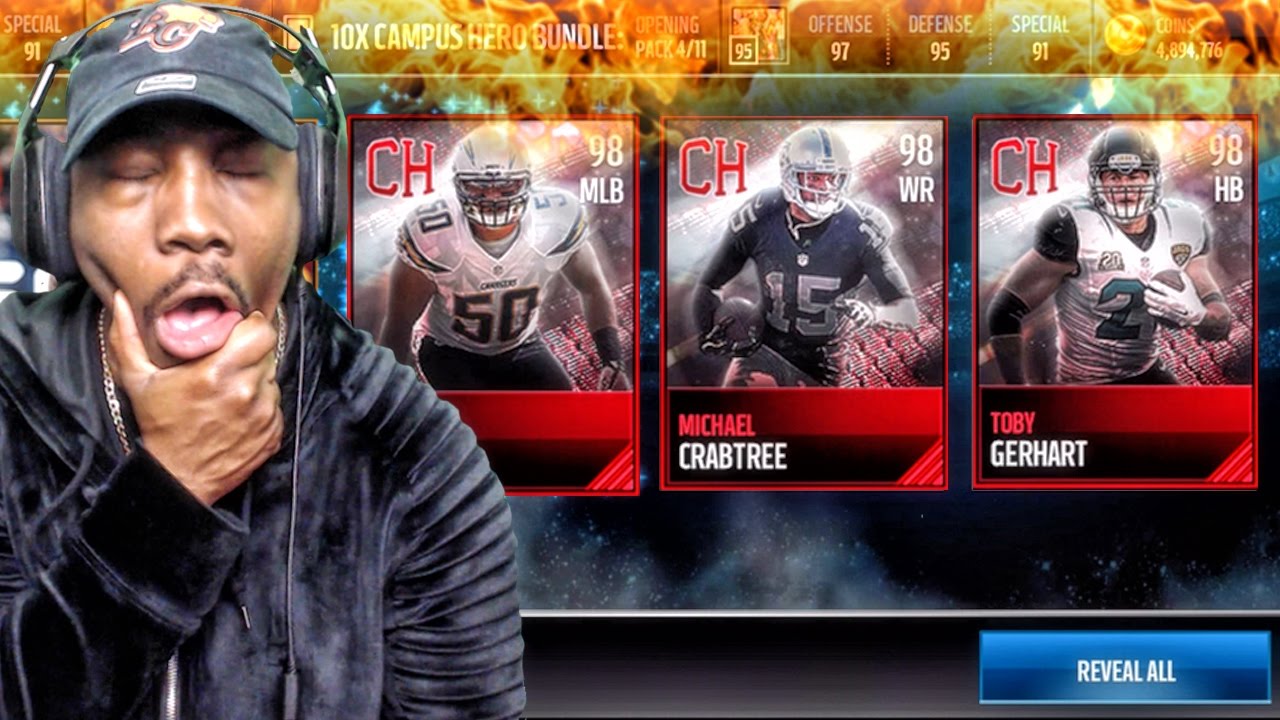 CAMPUS HERO PACK OPENING & CAMPUS LEGENDS! Madden Mobile 17 Gameplay Ep. 27