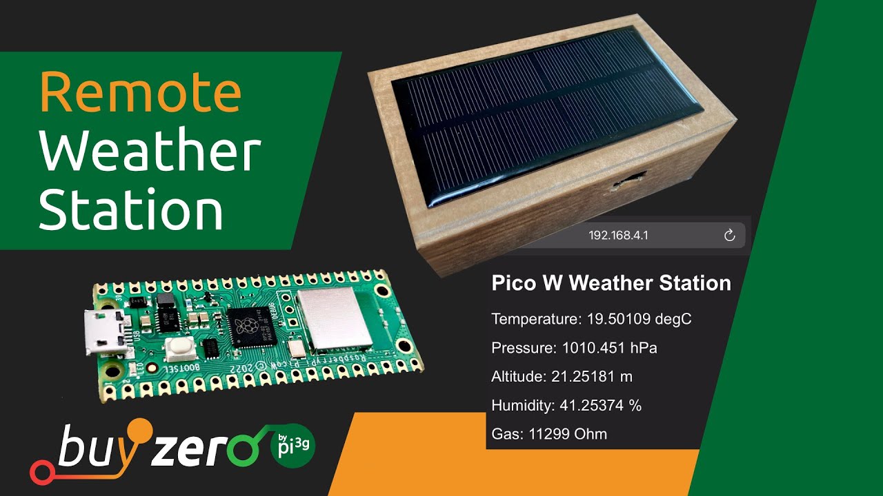 Удалённая метеостанция Pico W SoftAP на солнечной энергии