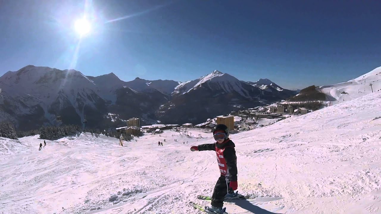Descente piste de La Marmotte, Orcières Merlette, janvier 2016