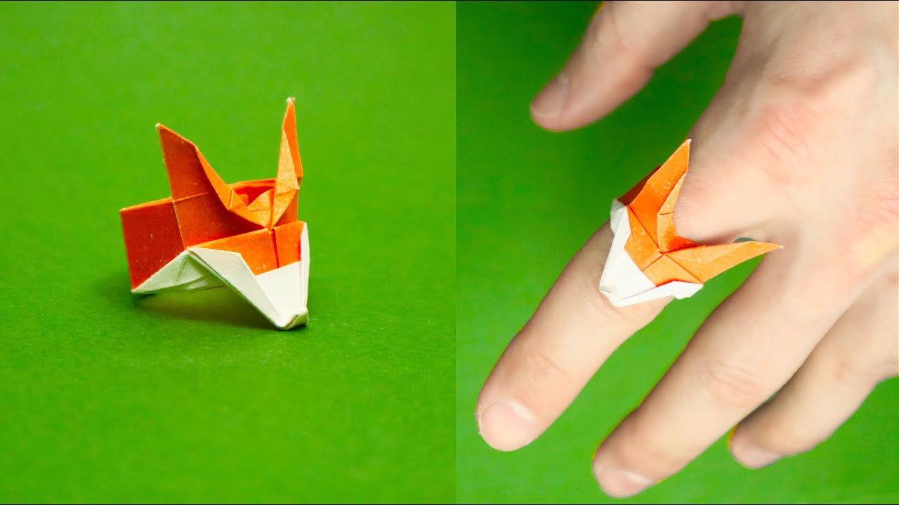 🔥💍Легкое кольцо оригами ЛИСИЧКА 🦊| Как сделать кольцо из бумаги