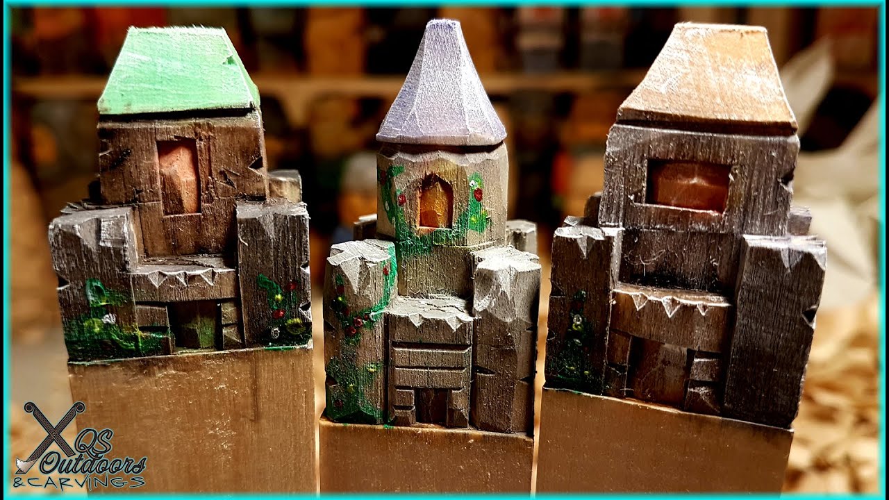 Carving a Mini Castle with just a knife | Tutorial