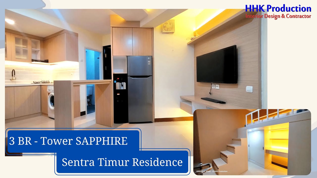 DESIGN INTERIOR APARTEMEN 3 KAMAR TIPE 51 SAPPHIRE | Sentra Timur Residence