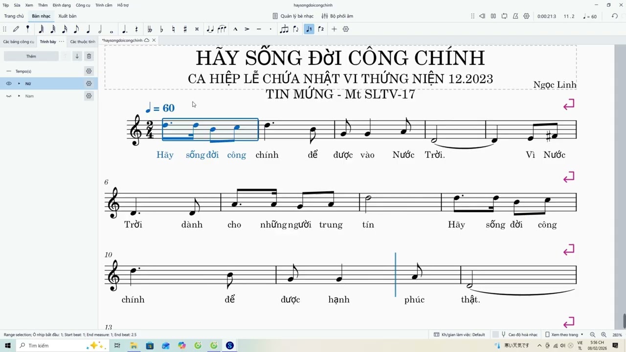 Hãy sống đời công chính  Ngọc Linh bè Nữ (có giọng hát)