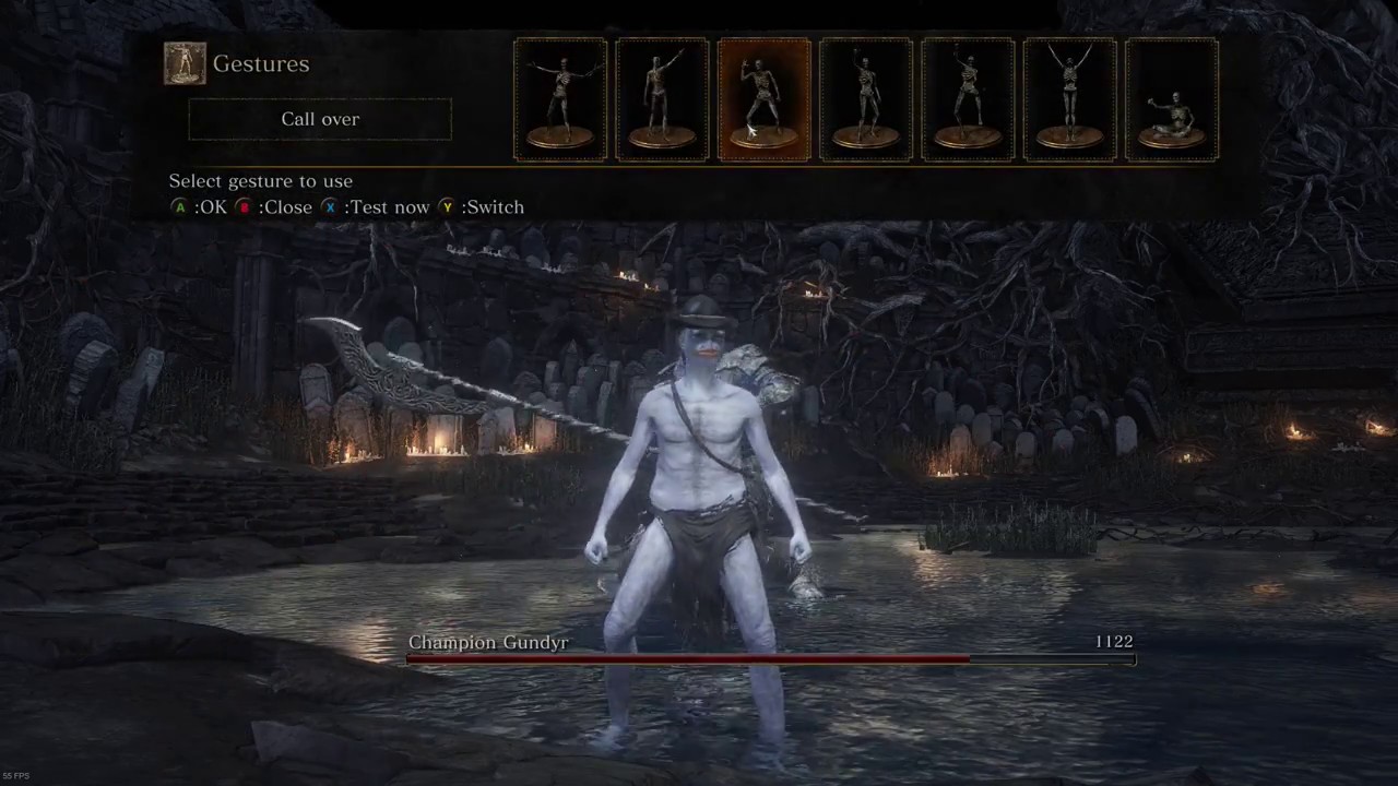 Champion Gundyr vs poop throwing guy