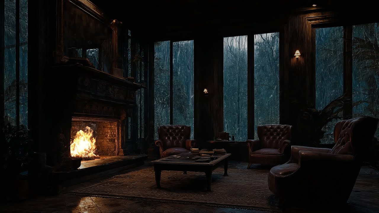 Heavy Forest Rainstorm ⛈️ Rain on Window for Fast Sleep and Night Relaxation