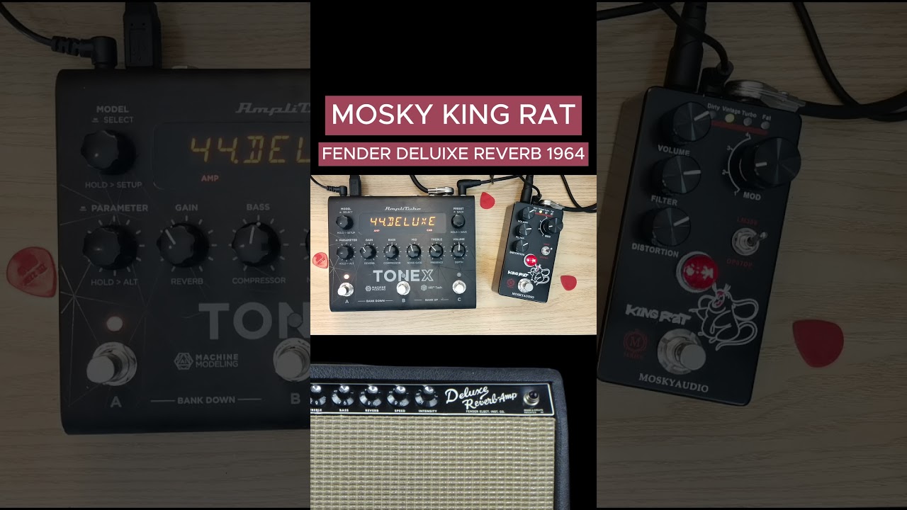 CAN IT DO SMASHING PUMPKINS? MOSKY KING RAT into a super clean 1964 FENDER DELUXE REVERB (TONEX)
