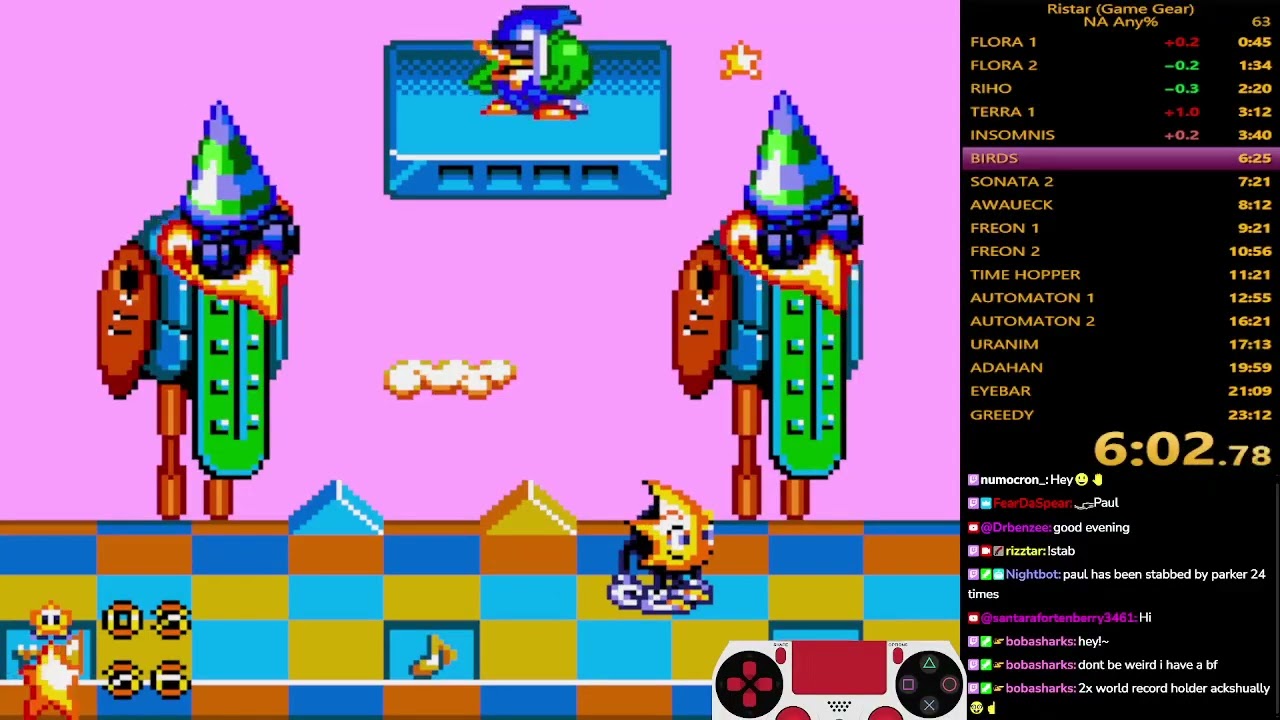 [World Record] Ristar Game Gear - any% NA 22:56