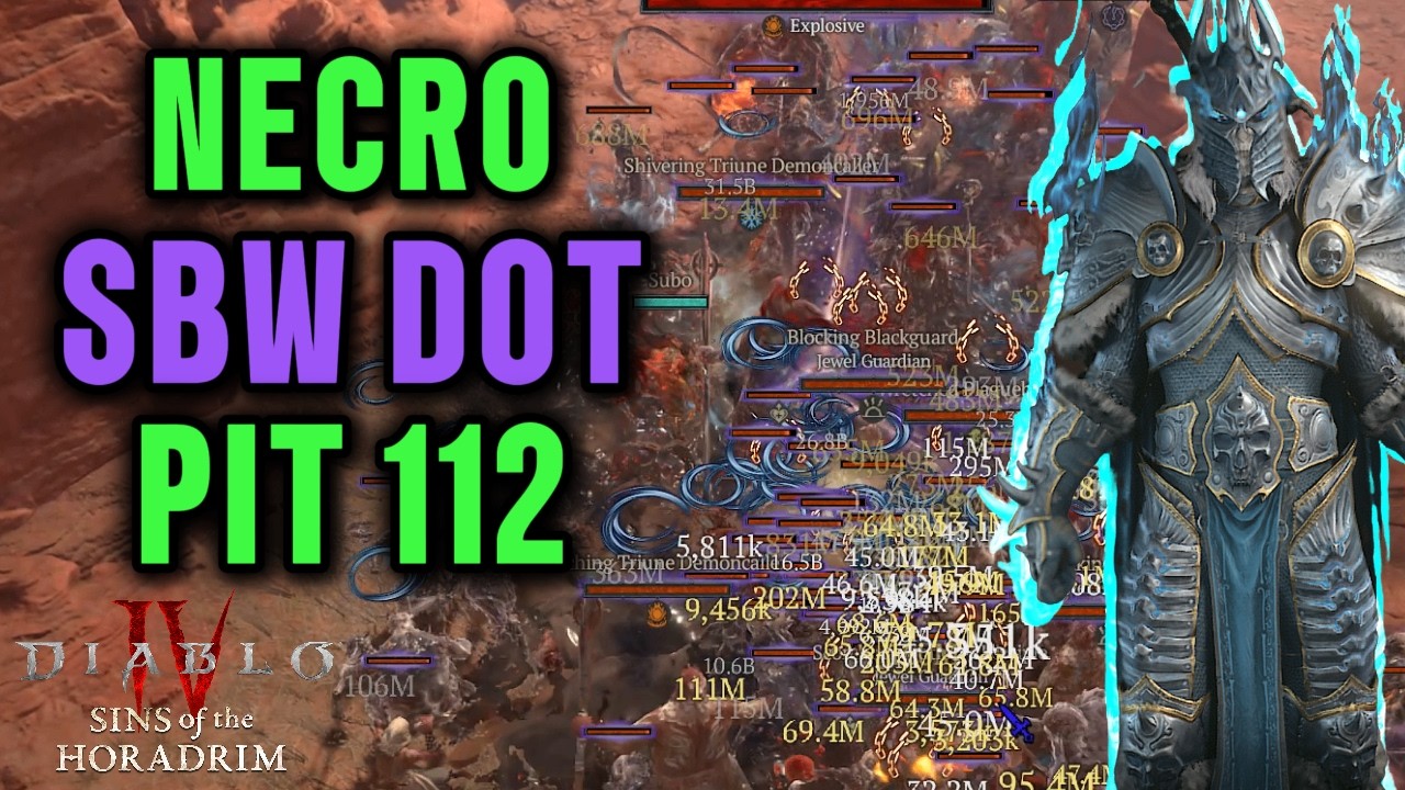Shadow DOT Wave Necro DESTROYS PIT 112 [S9] | Diablo 4 S-TIER Endgame Build Showcase #skulm SKULM