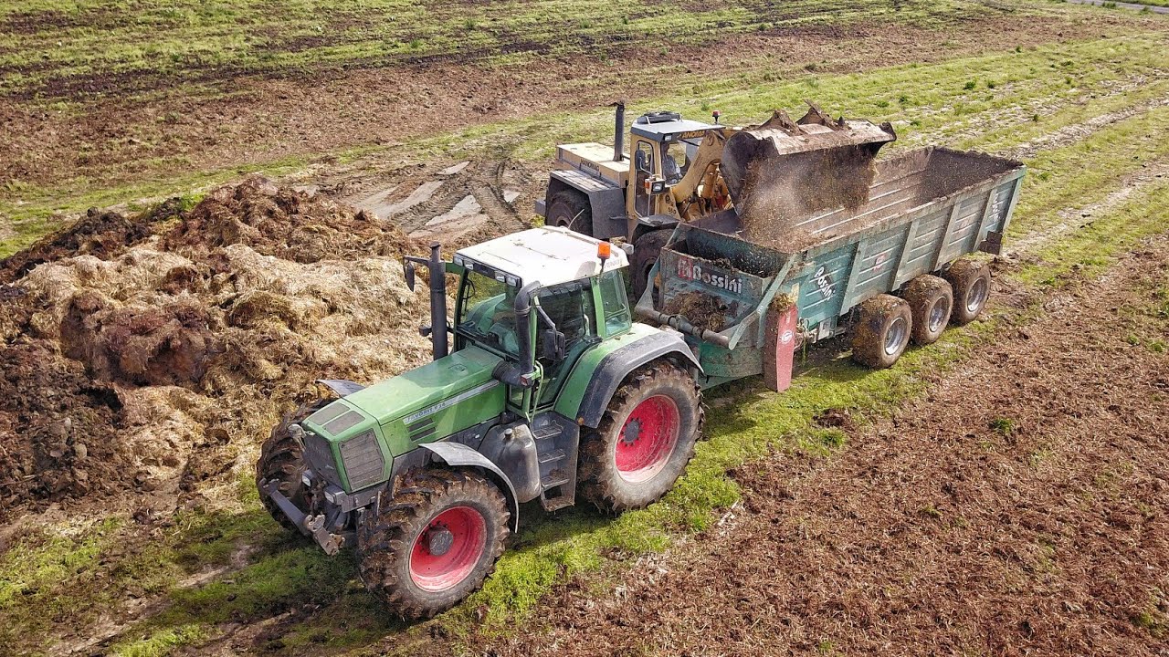 SPARGIMENTO LETAME 2× Fendt Favorit 824+ Bossini SB 200 | Hanomag D55 MANURE SPREADING 2018