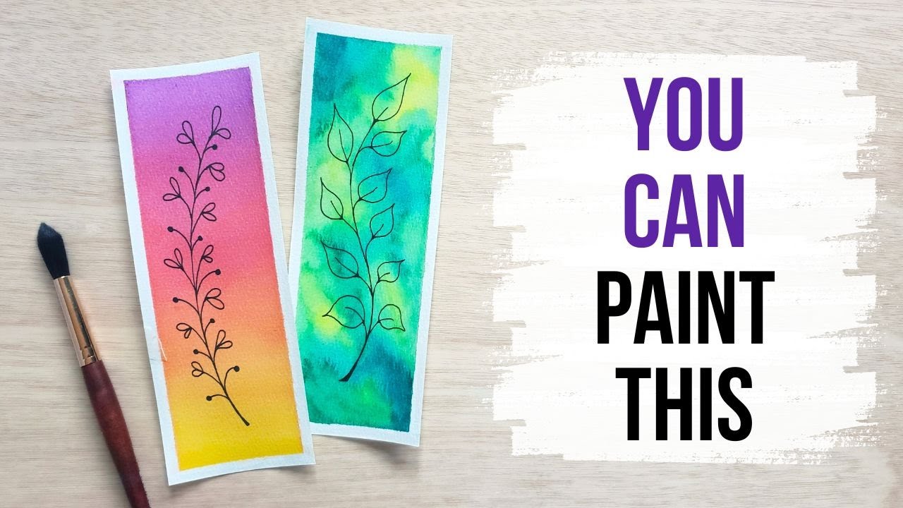 Easy watercolour bookmarks for beginners ✨ Watercolour and ink tutorial
