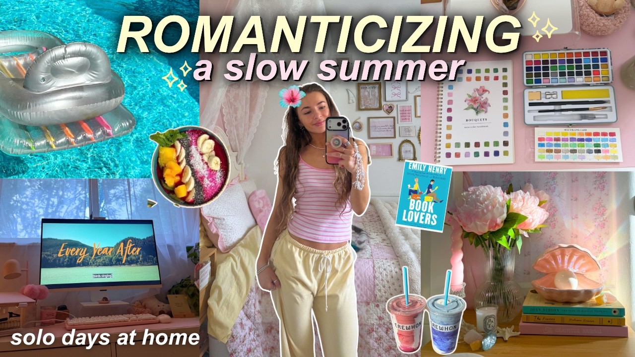 SOFT SUMMER VLOG 🧘🏼&zwj;♀️ romanticizing my summer at-home (bored & alone)