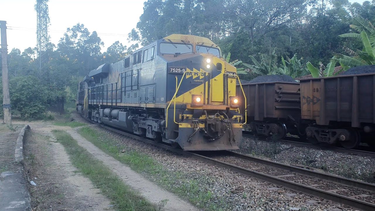 MRS - Cruzamento entre 2 trens de minério passando em Mário Belo - RJ.