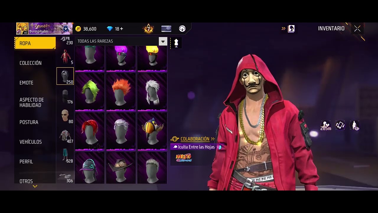 1era parte del inventario de hombre free fire esperen todo lo que tengo regálame un like 