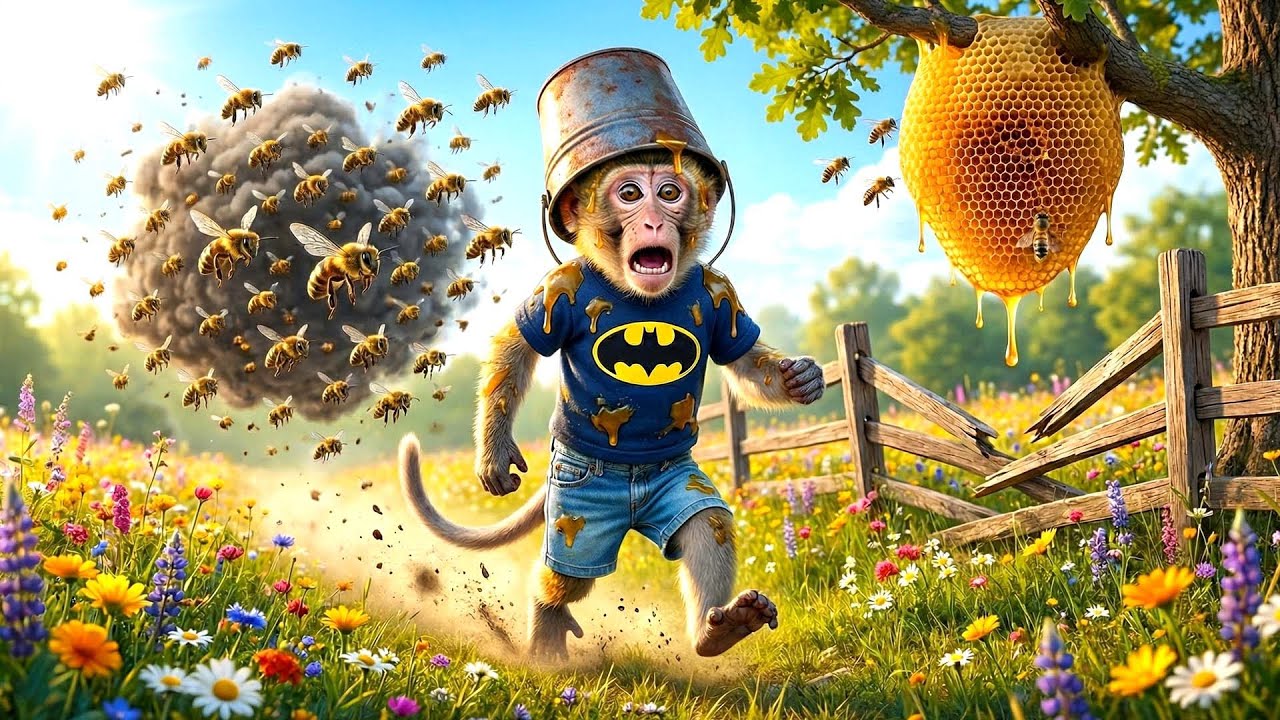 🐵 BoBo Monkey Versus The Bee Swarm! 🐝🐝 Can He Escape Them? 😱🏃💨 BoBo Monkey Life