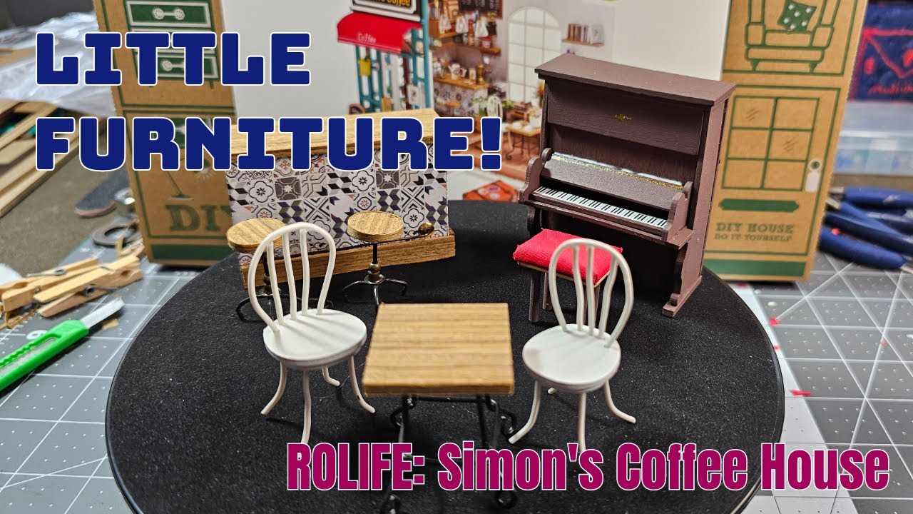 Rolife Simon's Coffee House: Tables and chairs...and a piano #rolife #dollhouse #miniature