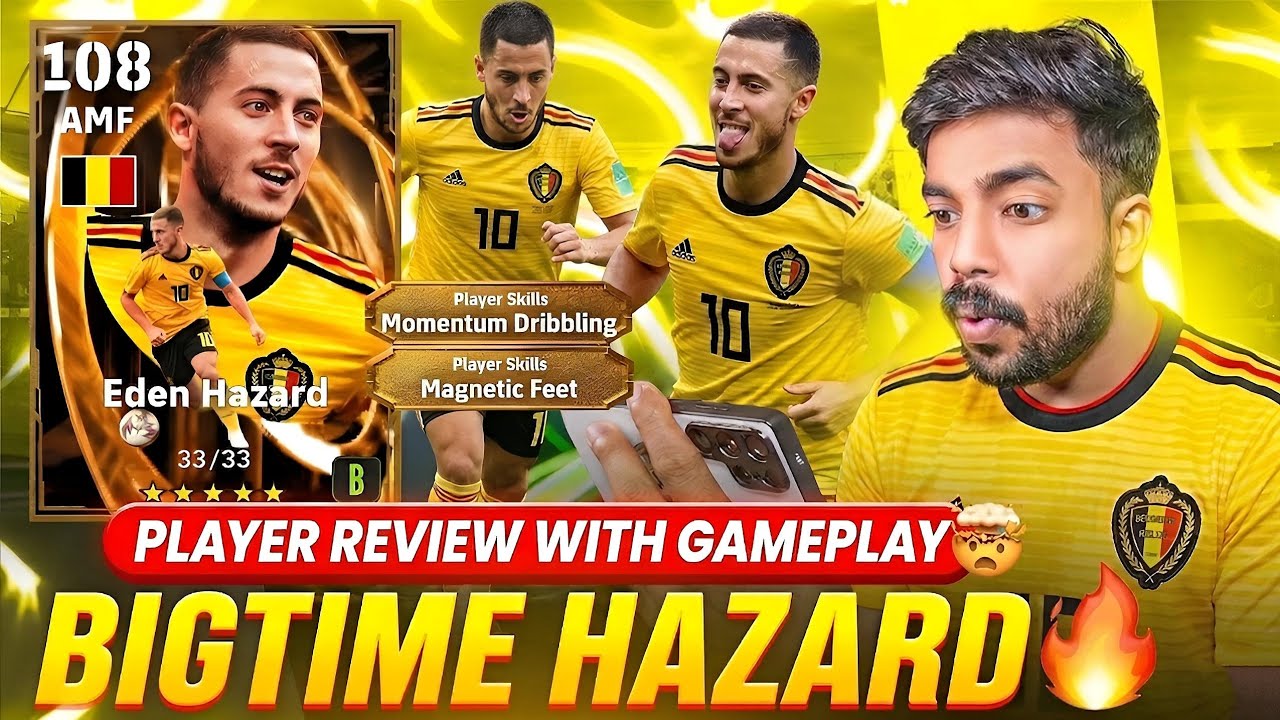 BIGTIME EDEN HAZARD PLAYER REVIEW ☠️💥 || THE KING OF DRIBBLING 👑 || How can I catch him 😂🔥.