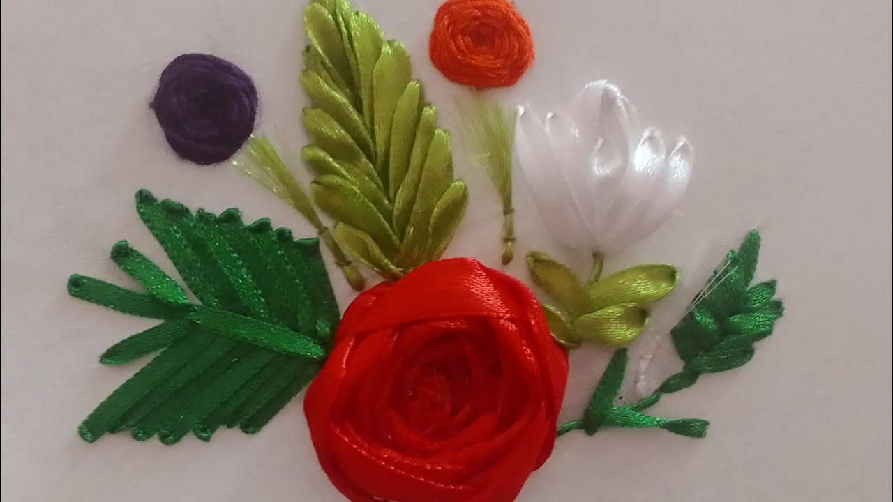 Satrangi Embroidery|| Beautiful Ribbon Embroidery #trending #viral #video #diystitch #embroidery