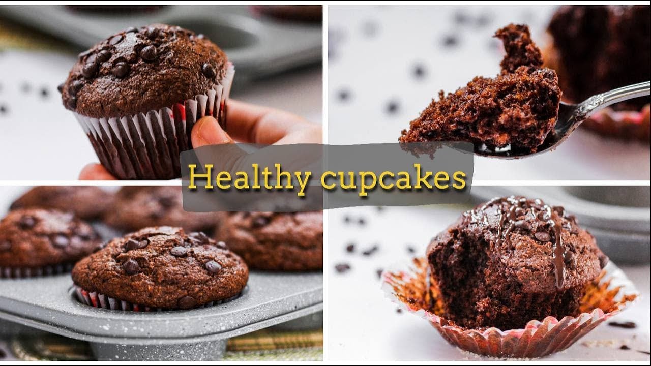 Healthy oat chocolate cupcake - كب كيك الشوفان بالشوكولاتة الصحي