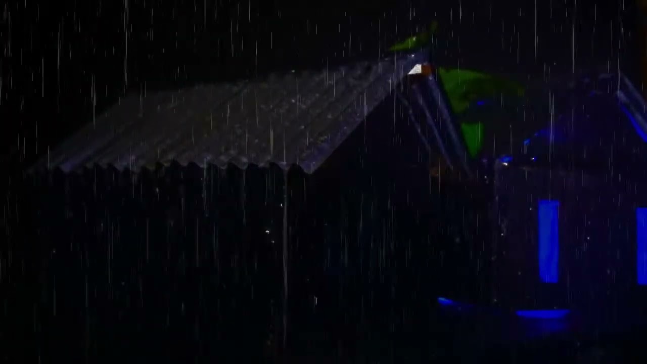 BLACK SCREEN Heavy Rain Sounds with Thunder for Deep Sleep and Stress Relief 8