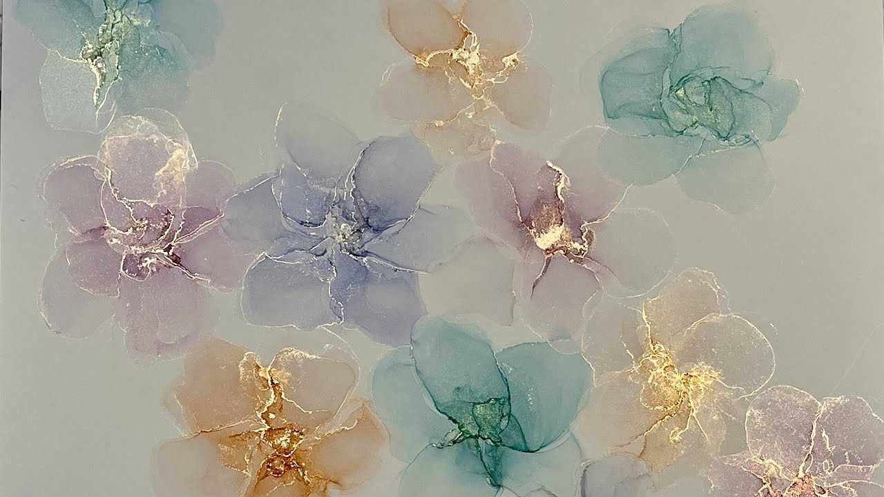 [72] Alcohol Ink Tutorial - Simple Flowers - Part 1