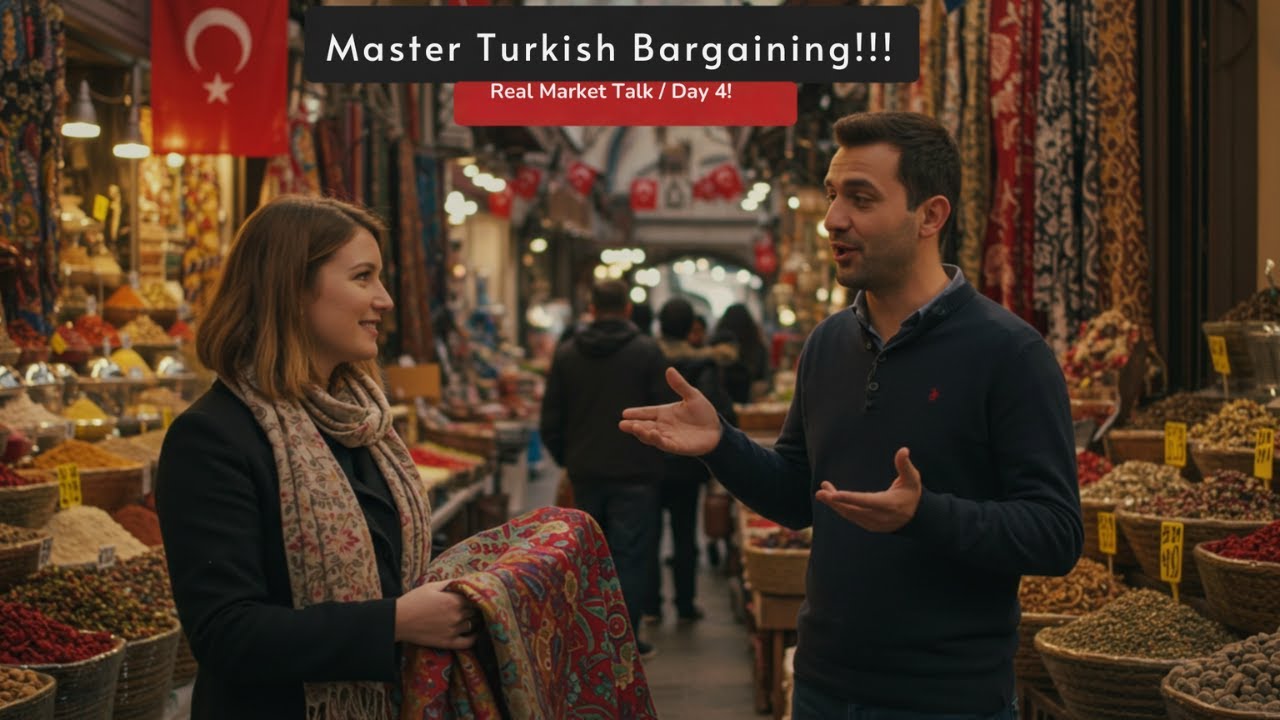 🛍️ Master Turkish Bargaining Skills! | Day 4: Market Conversations + Panda Sketch 🇹🇷🐼
