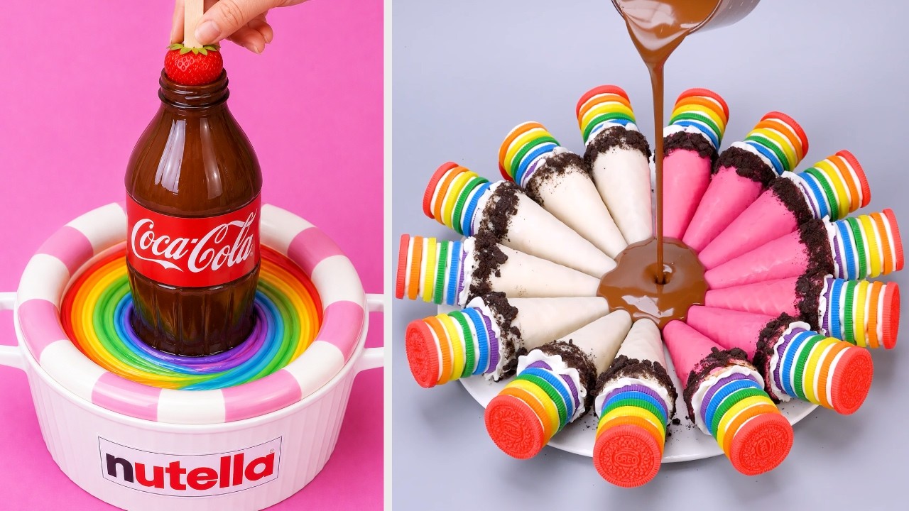 🌈 Rainbow Chocolate HACKS | So Yummy Colorful Cake Decoration Ideas | How To Make Cake Tutorial