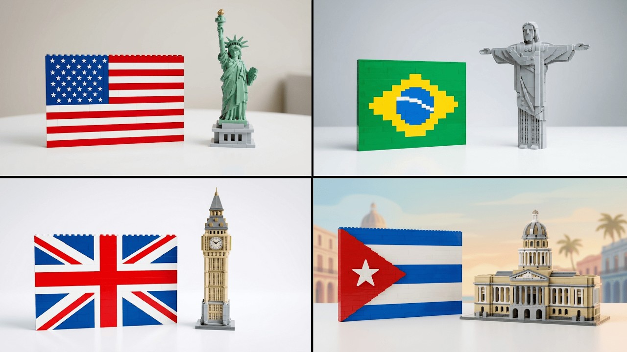 Which country LEGO flag would you build? 🧱🌍 66 Countries 4K AI ASMR compilation